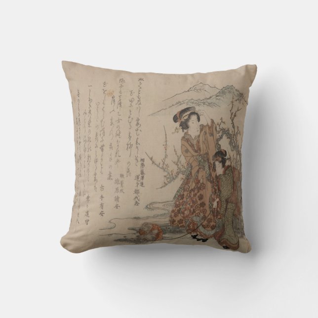 Mountain Geishas Throw Pillow (Front)