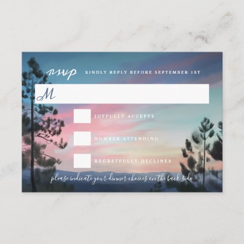 Mountain Getaway Wedding Response RSVP Enclosure Card