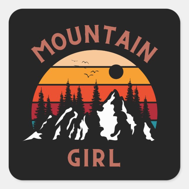 Mountain Girl Square Sticker (Front)