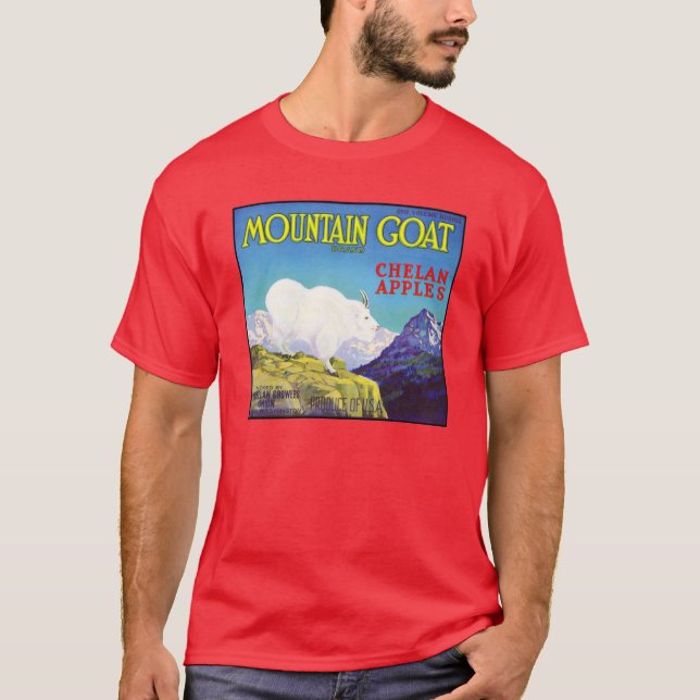Mountain Goat Apples Vintage Crate Label T-Shirt (Front)