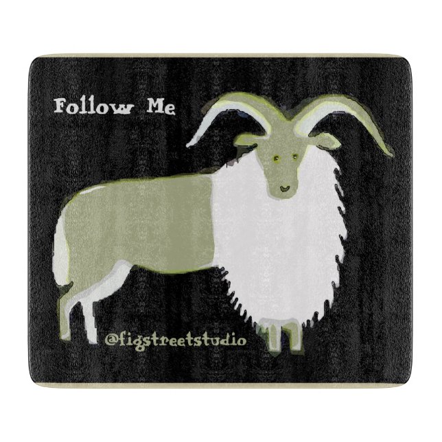 Mountain Goat Art Cutting Board (Front)