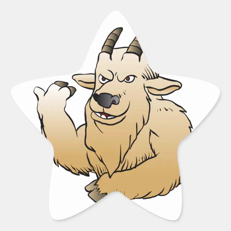 Mountain Goat cartoon. Star Sticker | Zazzle