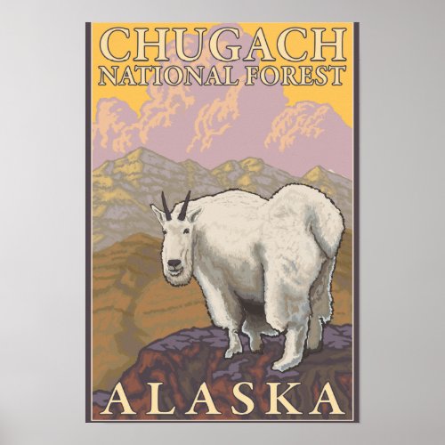 Mountain Goat _ Chugach National Forest Poster