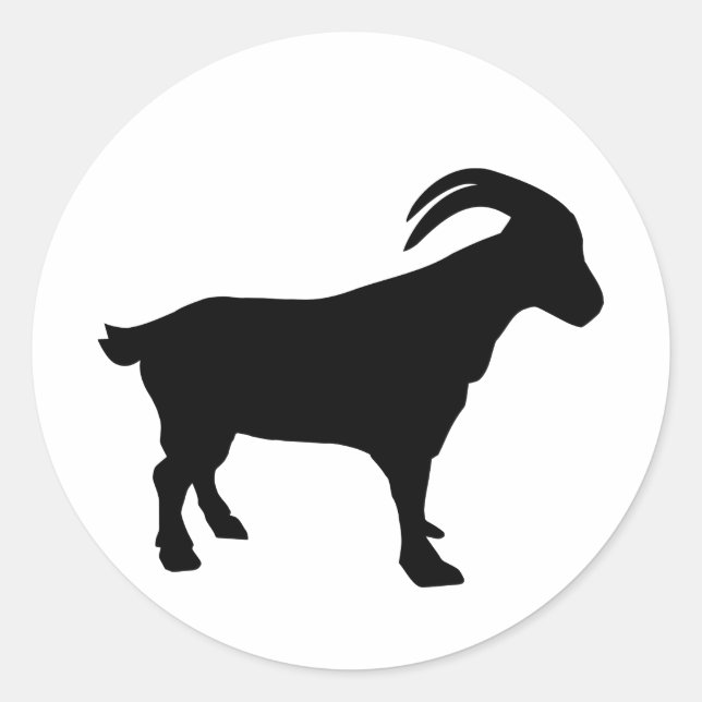 Mountain goat classic round sticker (Front)