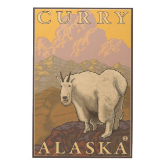 Mountain Goat - Curry, Alaska Wood Wall Decor