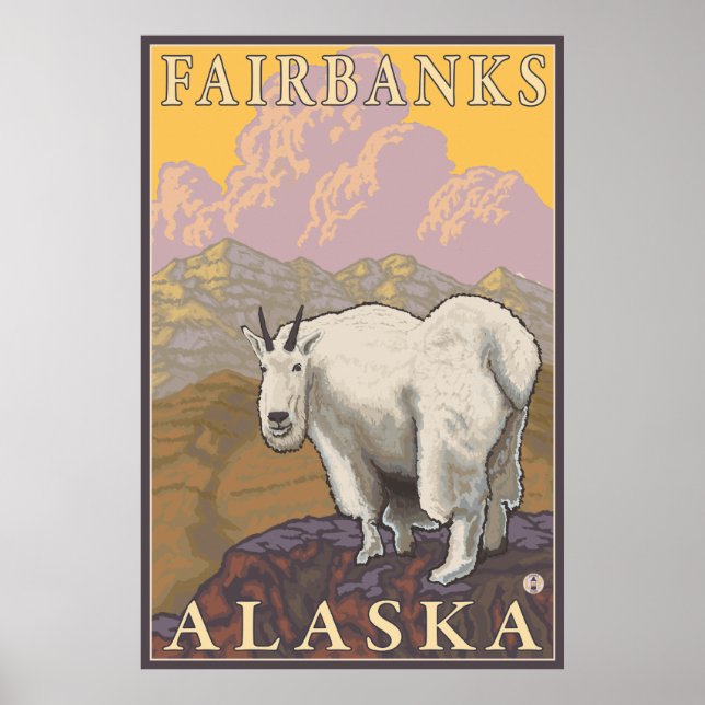 Mountain Goat - Fairbanks, Alaska Poster (Front)