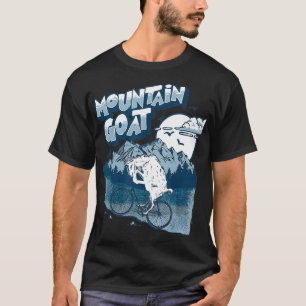 Mountain Goat Funny Mountain Biking Goat Biker Vin T-Shirt