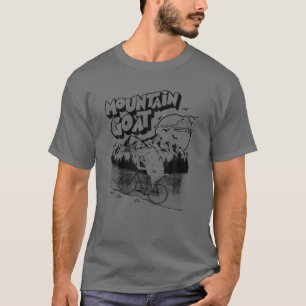 Mountain Goat Funny Mountain Biking Goat Biker Vin T-Shirt