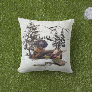 Mountain goat hunting adventure outdoor pillow