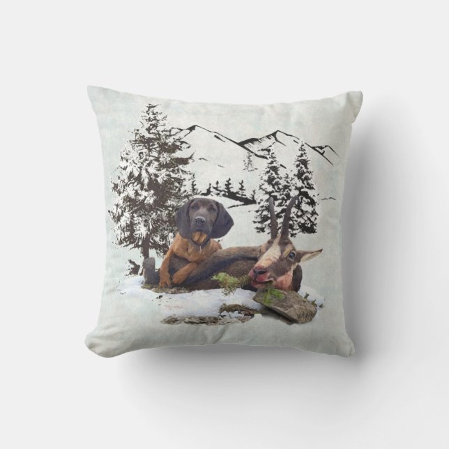 Mountain goat hunting adventure  outdoor pillow (Front)