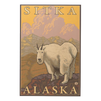 Mountain Goat - Sitka, Alaska Wood Wall Decor
