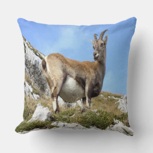 Mountain Goat Throw Pillow