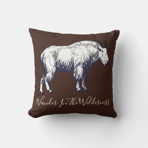 Mountain Goat Wander In The Wilderness Throw Pillow