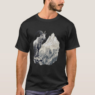 Mountain Goat with Scenic Landscape Vintage Mounta T-Shirt