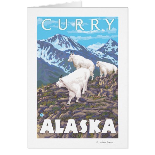 Mountain Goats Scene - Curry, Alaska Cards (Front)