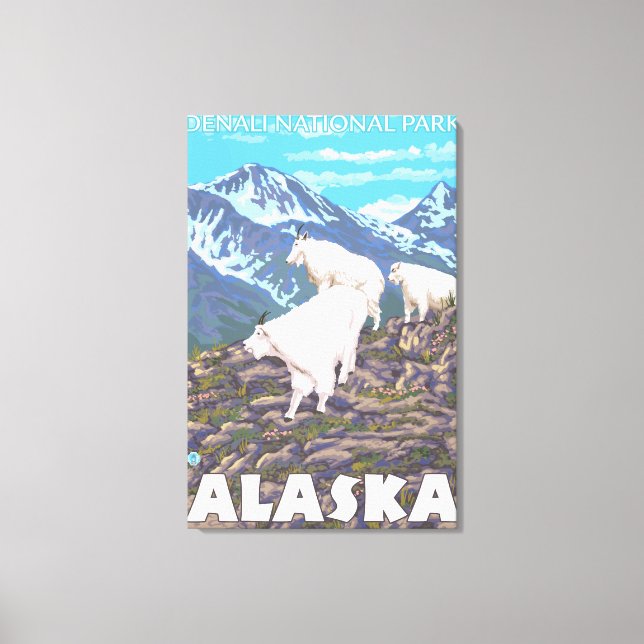 Mountain Goats Scene - Denali National Park, Canvas Print (Front)