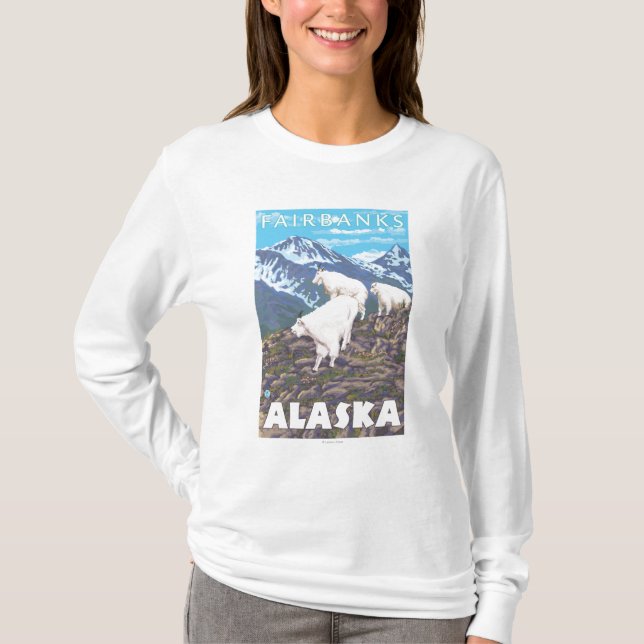 Mountain Goats Scene - Fairbanks, Alaska T-Shirt (Front)