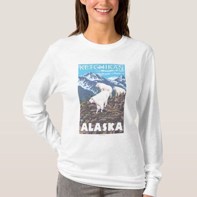 Mountain Goats Scene - Ketchikan, Alaska T-Shirt (Front)