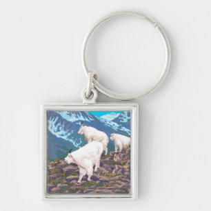 Mountain Goats Scene - Montana Keychain