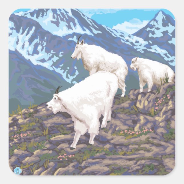 Mountain Goats Scene - Sitka, Alaska Square Sticker (Front)