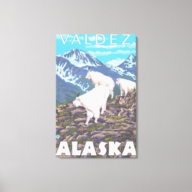 Mountain Goats Scene - Valdez, Alaska Canvas Print (Front)