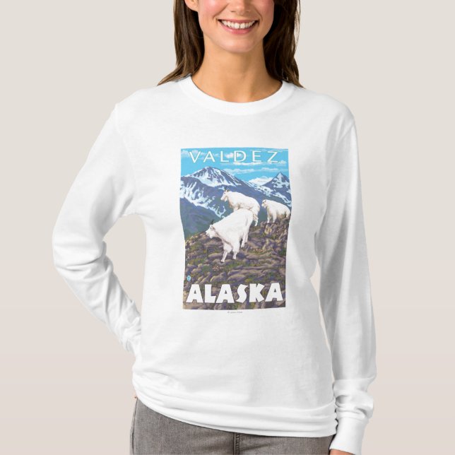 Mountain Goats Scene - Valdez, Alaska T-Shirt (Front)