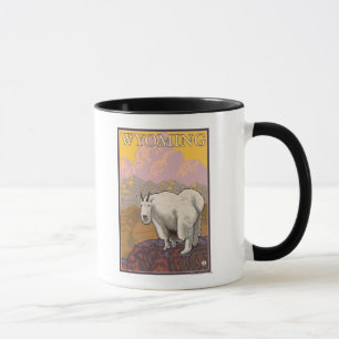 Mountain GoatWyomingVintage Travel Poster Mug