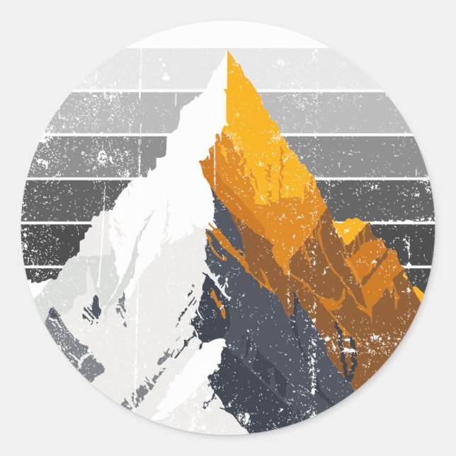 Mountain gold classic round sticker (Front)