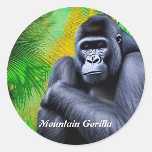 Mountain Gorilla Classic Round Sticker