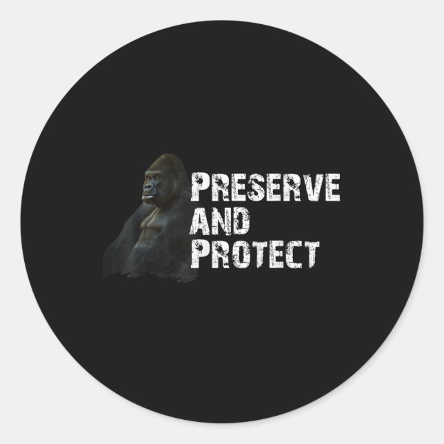 Mountain Gorilla Environmental Protection Conserva Classic Round Sticker (Front)