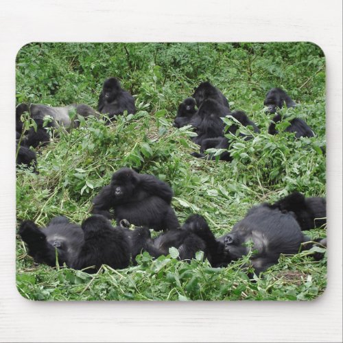 Mountain gorilla group mousepad