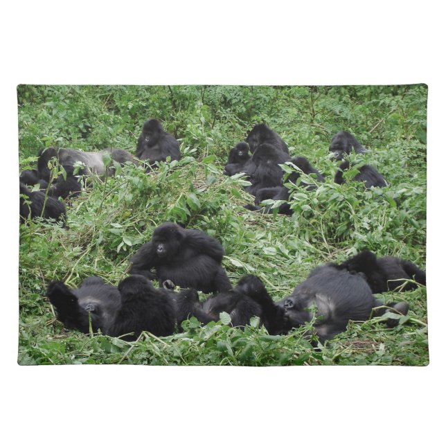 Mountain gorilla group placemat (Front)