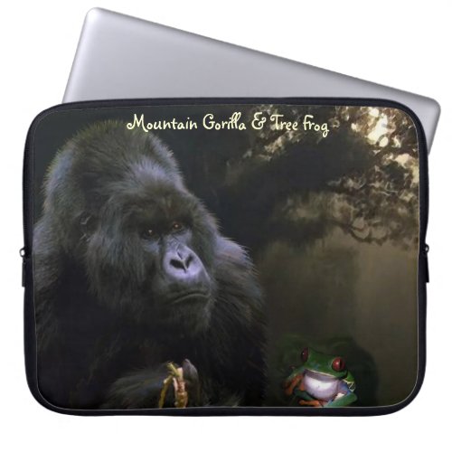 Mountain Gorilla Tree Frog Wildlife Laptop Sleeve