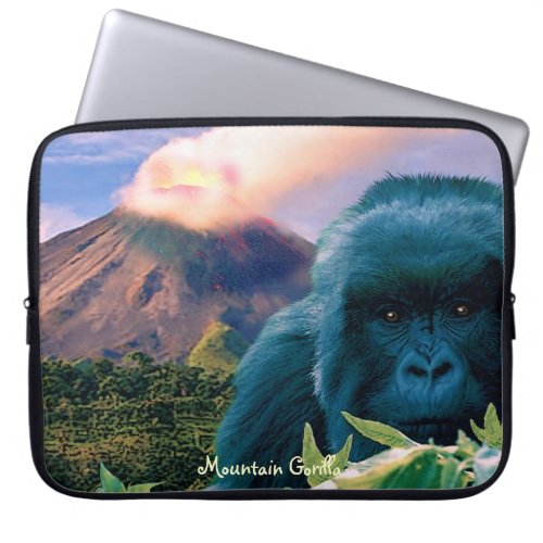 Mountain Gorilla  Volcano Wildlife Laptop Sleeve