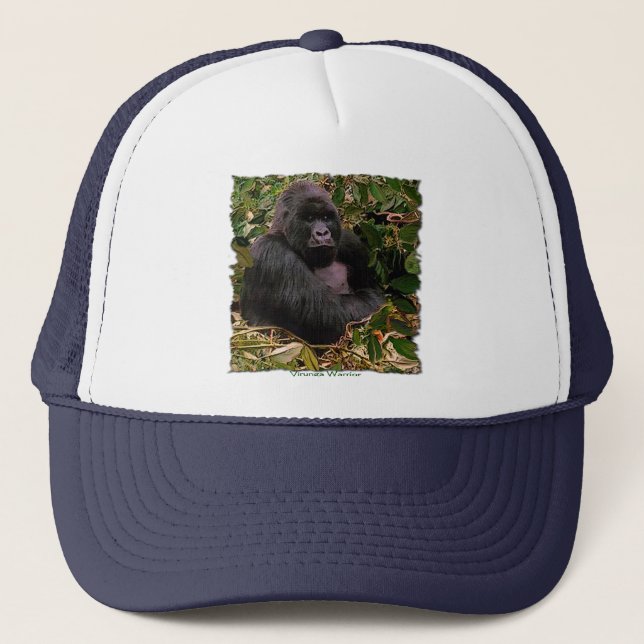 Mountain Gorilla Wildlife Art Trucker Hat (Front)