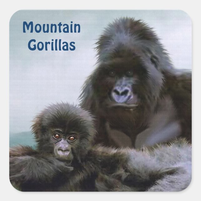 Mountain Gorillas African Wildlife Sticker (Front)