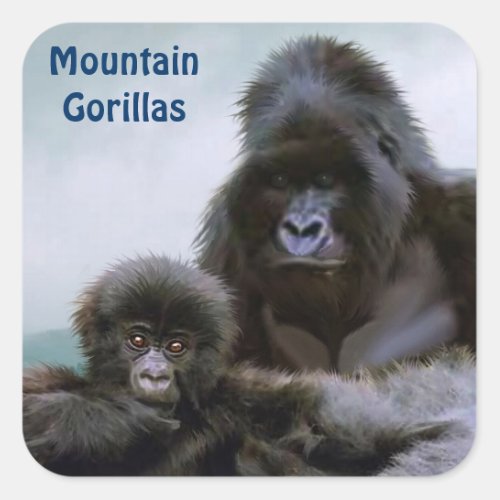 Mountain Gorillas African Wildlife Sticker