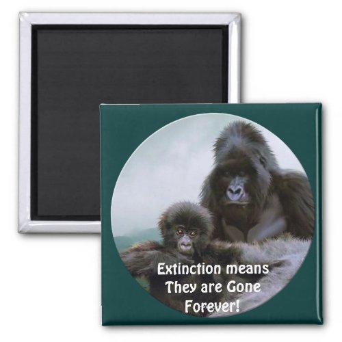 Mountain Gorillas Primate Wildlife Art Magnet
