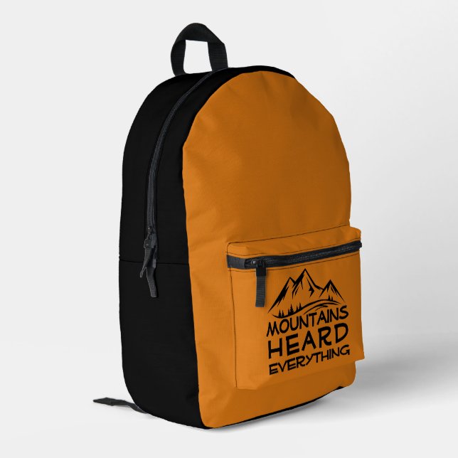 Mountain Graphic Hiking black yellow Backpack (Back Corner Left)