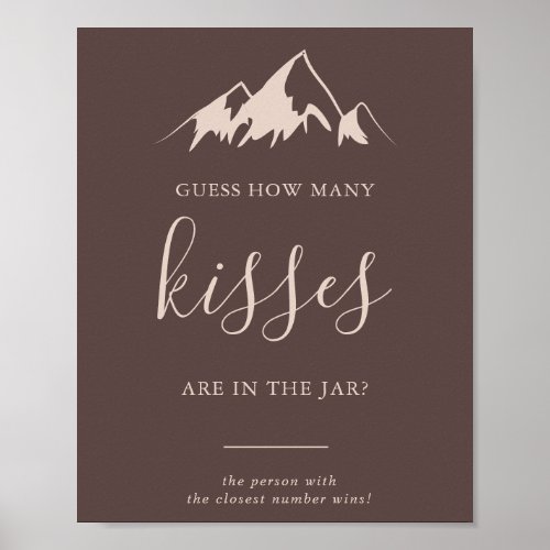 Mountain Guess How Many Kisses Bridal Shower Game  Poster