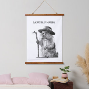 Mountain guide - Whimsical marmot design Hanging Tapestry