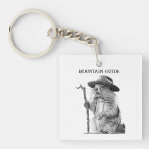 Mountain guide - Whimsical marmot design Keychain