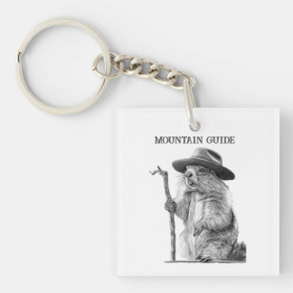 Mountain guide - Whimsical marmot design Keychain