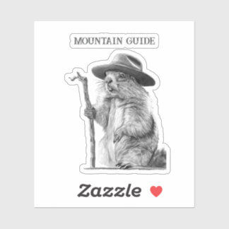 Mountain guide - Whimsical marmot design Sticker
