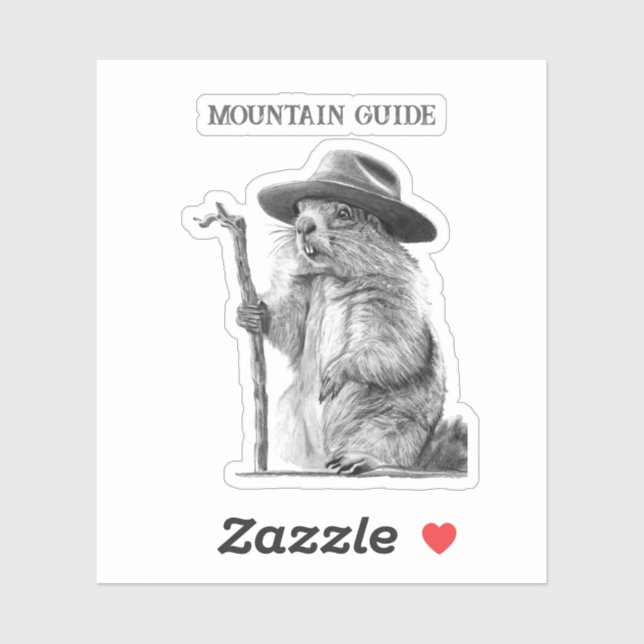 Mountain guide - Whimsical marmot design Sticker (Sheet)