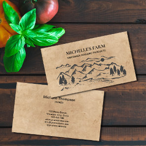 Mountain Handmade Farm Rustic Vintage Pine Tree Bu Business Card