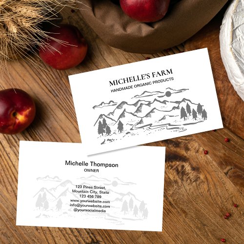 Mountain Handmade Farm Rustic Vintage Pine Tree Business Card