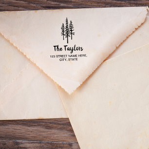 Mountain Handmade Farm Rustic Vintage Pine Tree Rubber Stamp