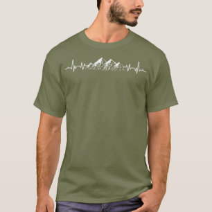 Mountain Heartbeat Design Hiking Gift Hiker T-Shirt