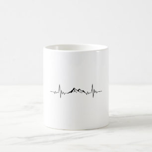 MOUNTAIN HEARTBEAT Funny Hiking Hikers Wanderer Coffee Mug